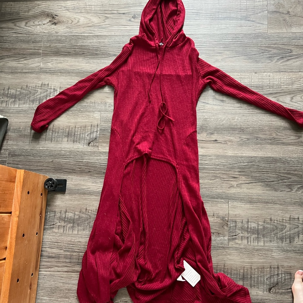 Open front hooded sweater dress NWT